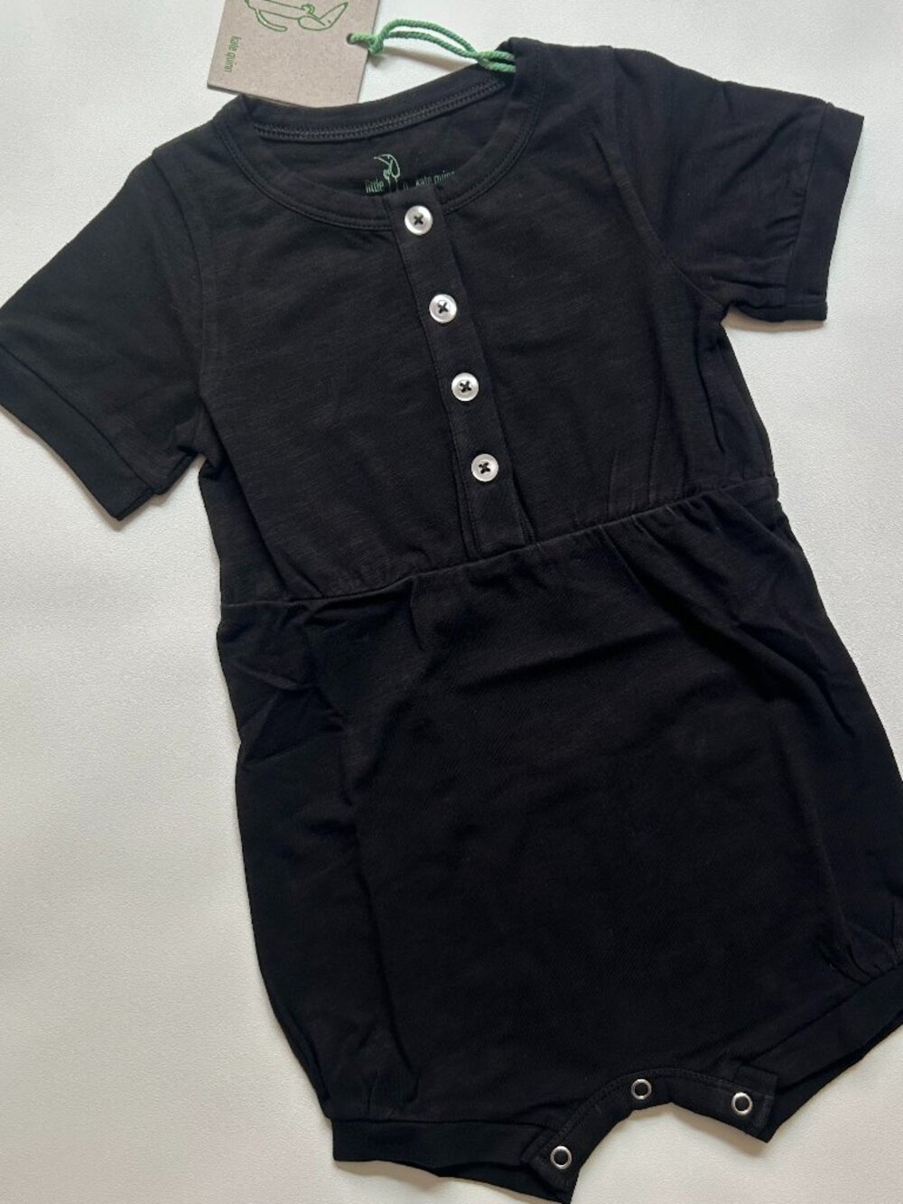 Kate Quinn Black Shortie Romper 12–18M 18–24M NWT Organic Cotton